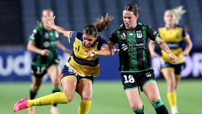 Grace Maher is promising a scrap when Western United take on Newcastle. Picture: Brendon Thorne/Getty Images