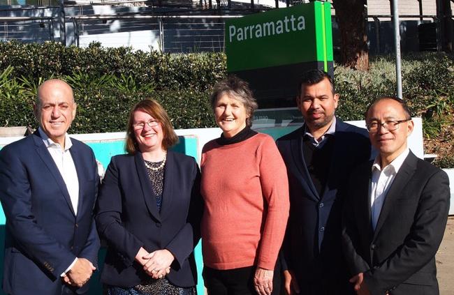 Donna Davis (second from left) with Labor candidates during last year’s council elections.