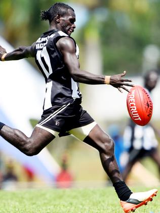 Tiwi Islands Grand Final between Muluwurri Magpies and Tuyu Buffaloes on Bathurst Island. Bradley Mungatopi for Magpies.