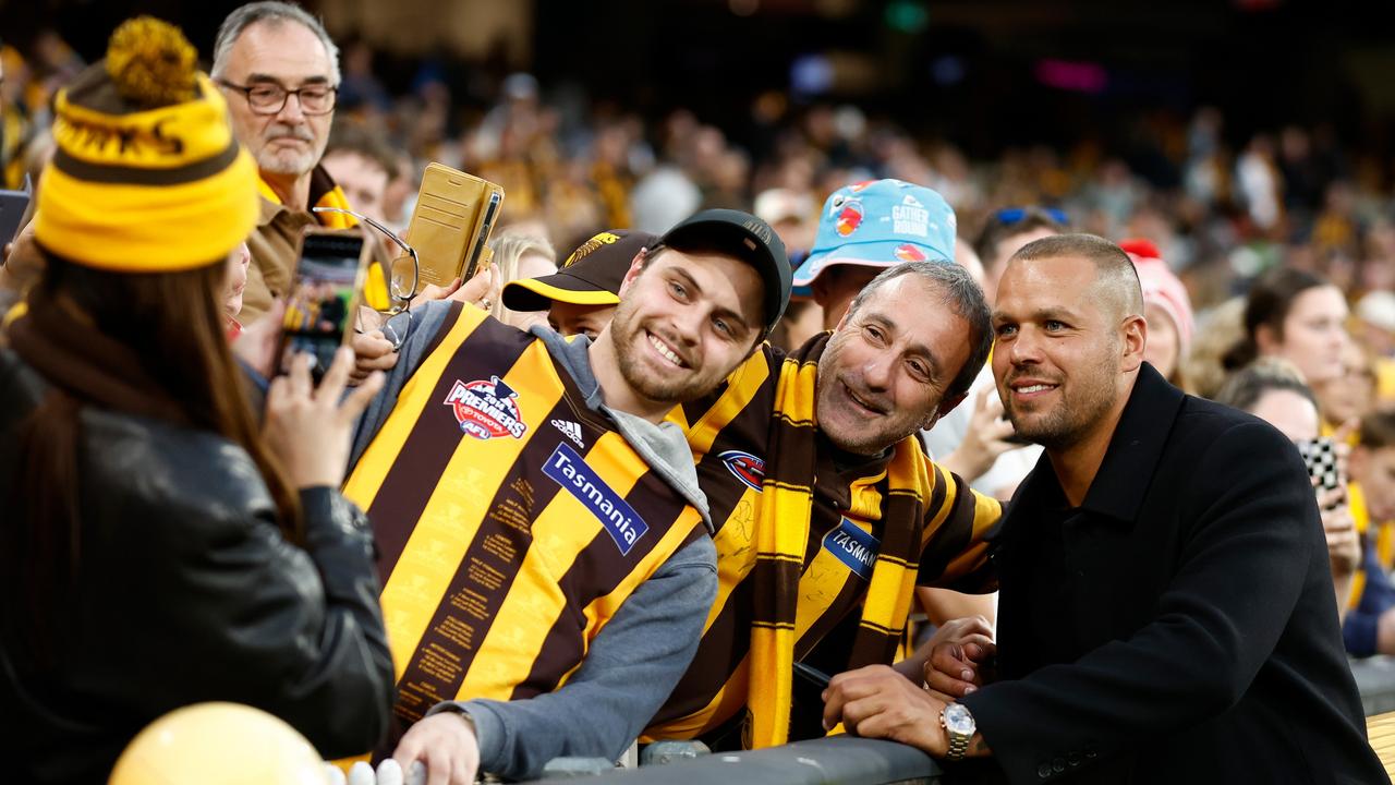 Hawks fans had a chance to say thank you and goodbye. Photo by Michael Willson/AFL Photos via Getty Images