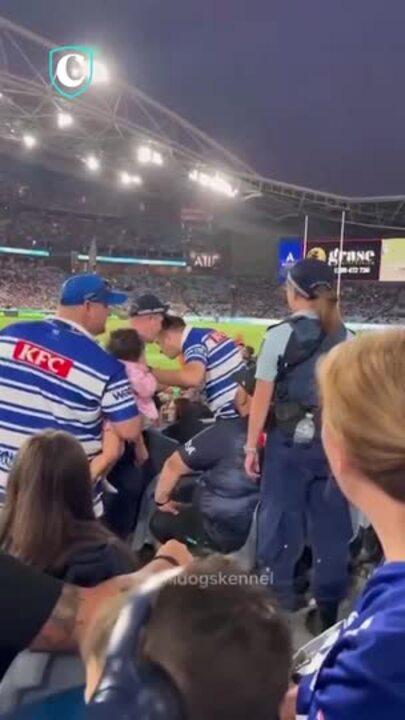 Jai Arrow's altercation with Bulldogs fan