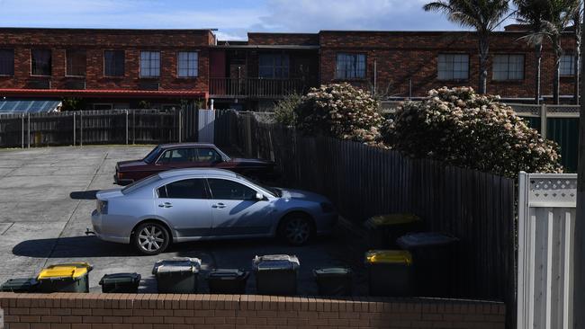 Units behind the Ambassador apartment block is seen in Frankston. Picture: AAP Image/James Ross