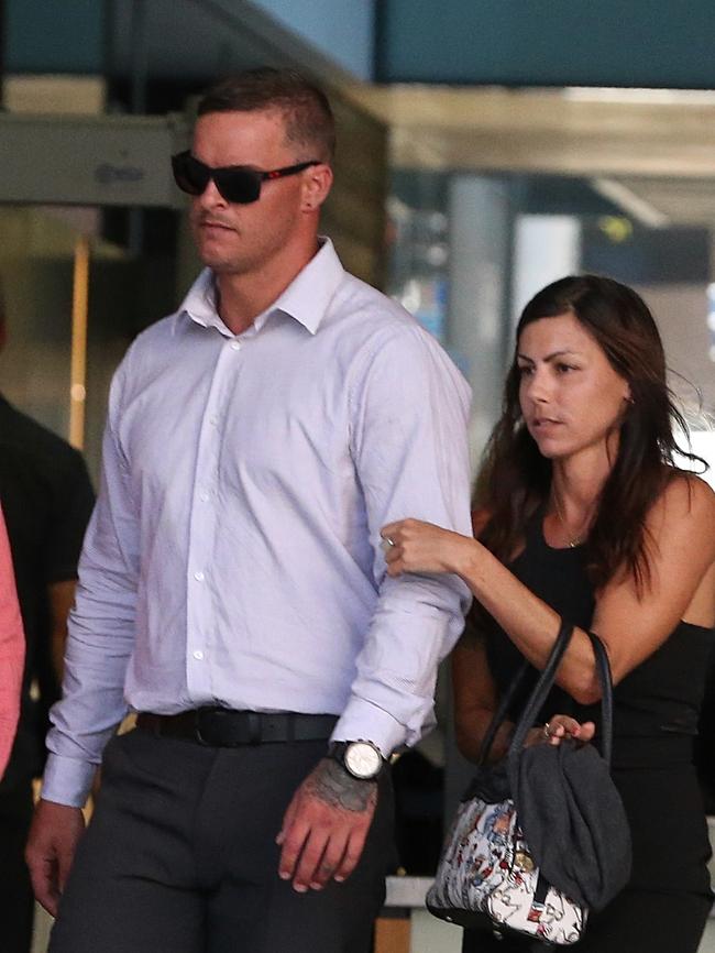 Kayle McElwee and Cristina Cidade outside court in 2016.