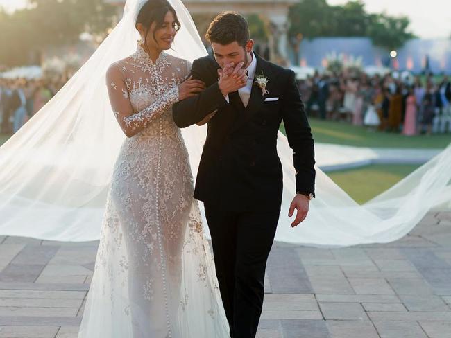 Nick Jonas and Priyanka Chopra at their Christian wedding ceremony. Image credit: Instagram