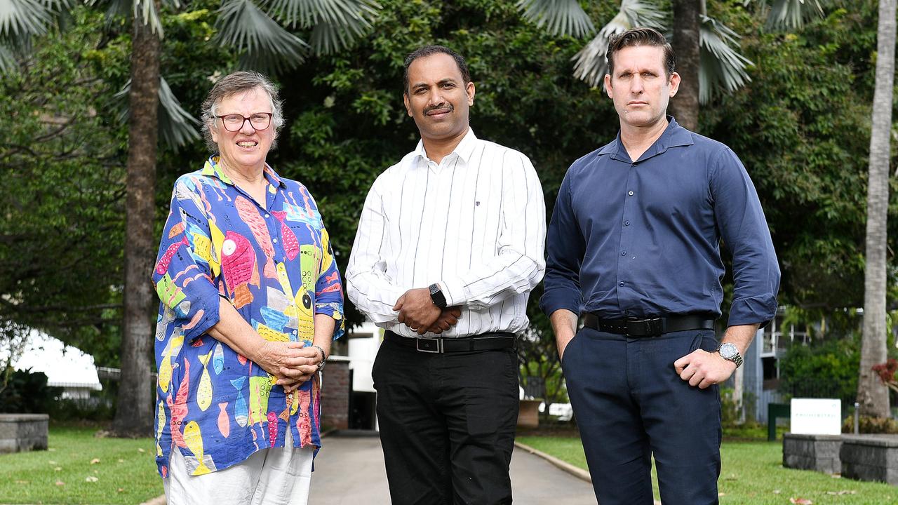 Stable NQ founder Anne Harley, IndiaFest committee member Sam Kadavil and Councillor Kurt Rehbein, are concerned about Council's decision to half tier 1 community grants. Picture: Shae Beplate.