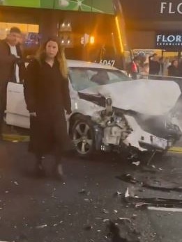 Fatal accident car Bourke Street and Russell Street in Melbourne CBD. Source: Facebook