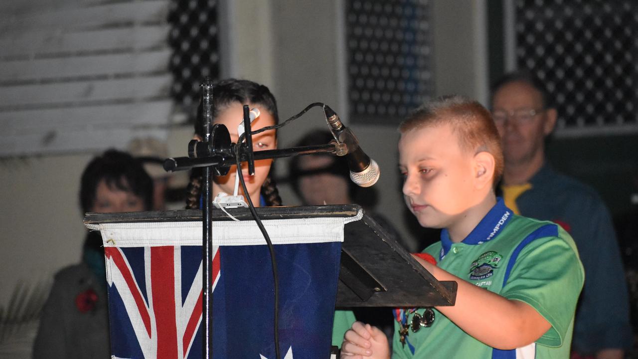 Speakers at the Kuttabul dawn service at the Hampden State School Remembrance Garden 2021. Picture: Lillian Watkins