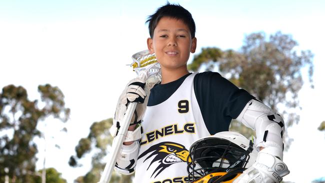 A talented lacrosse player, Kai hopes to one day play for Australia. Picture: Dean Martin