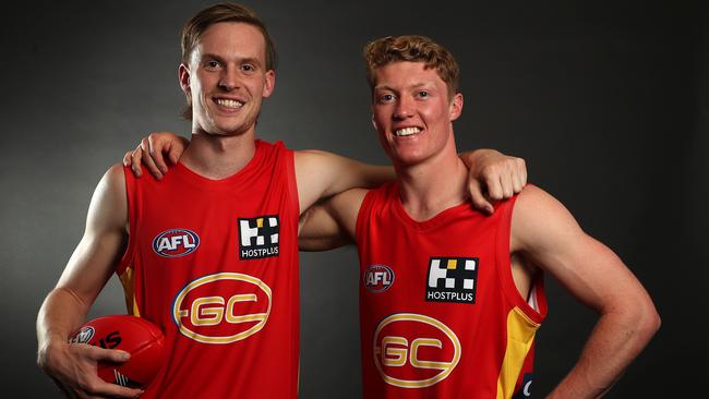 Noah Anderson (2) and Matt Rowell (1) were the top two picks in the draft, both heading to Gold Coast. Picture: Michael Klein