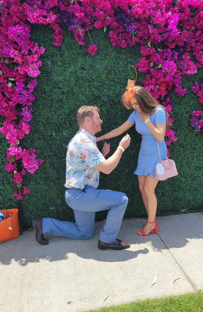 Nixon’s mother captured the moment Keighran proposed. Picture: supplied