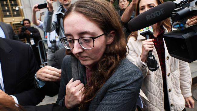 Caroline Ellison, former chief executive officer of Alameda Research LLC, leaves Manhattan Federal Court after testifying during the trial of FTX CEO Sam Bankman-Fried, on October 10, 2023. Picture: Michael M. Santiago/Getty Images/AFP