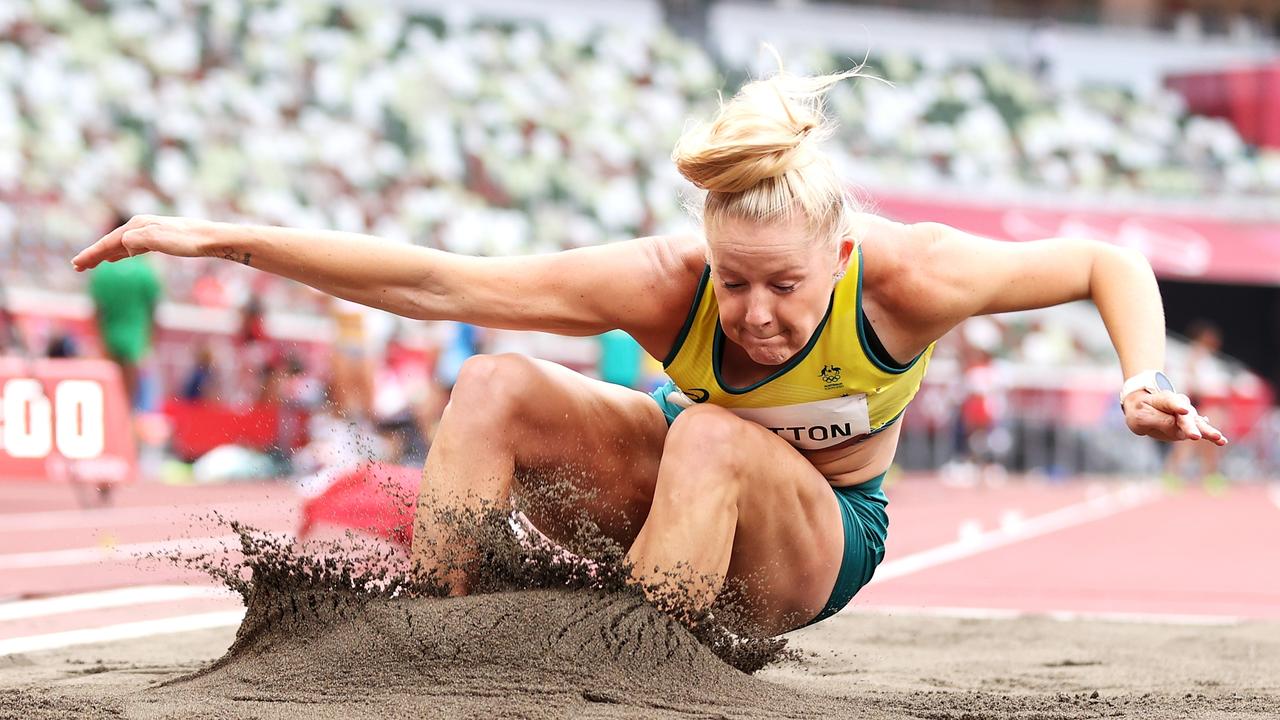 Brooke Stratton qualifies for the women’s long jump. Picture: Christian Petersen/Getty Image