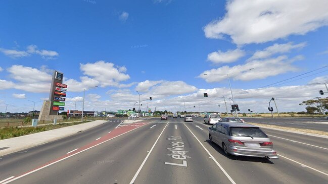 Emergency services were called to reports a semi-trailer collided with a bicycle on Leakes and Derrimut Rd on Tuesday morning. Picture: Google Maps