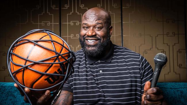 Shaquille O'Neal in Melbourne ahead of his speaking tour. Picture: Jake Nowakowski