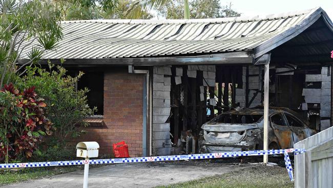 The aftermath of the blaze which engulfed the Wurtulla home. Picture: Patrick Woods