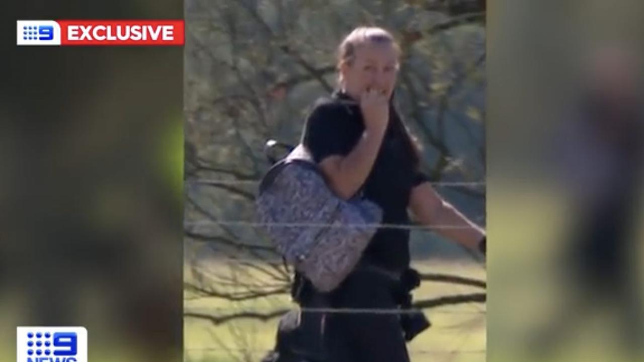 Keli Lane one of NSW most infamous killers is pictured at a new full time job, months ahead of her possible prison release. Picture: 9 NEWS Exclusive