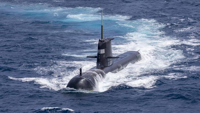 The US Navy Virginia-class submarine is expected to operate out of Australia from 2027. Picture: POIS Yuri Ramsey/Australian Defence Force via Getty Images