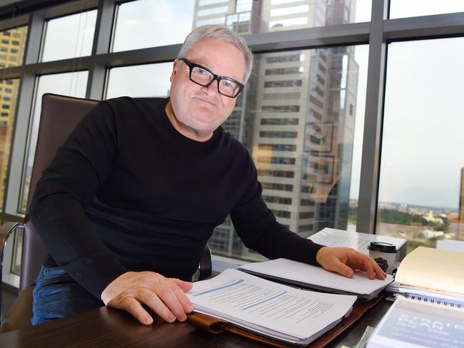 Western Bulldogs president Peter Gordon in his office at Gordon Legal. Picture: Josie Hayden