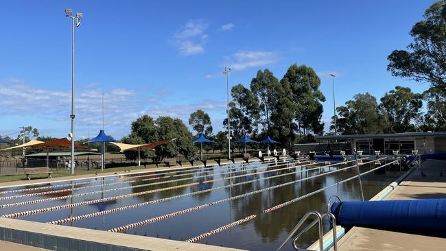 The nearby Camden Memorial Pools were swallowed by the floodwaters and have been left full to the brim and dirty. Picture: Annie Lewis