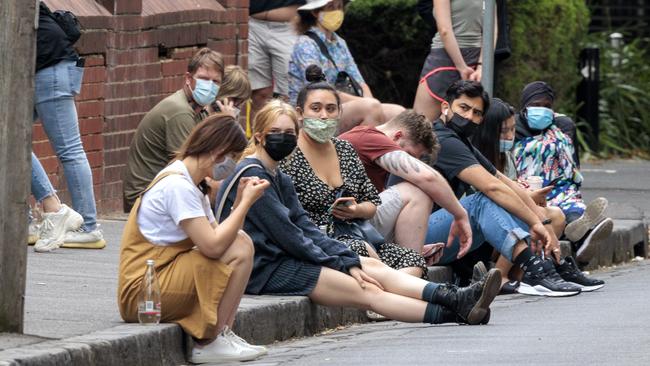 People queue for Covid testing at St Vincent’s Hospital. Picture: David Geraghty