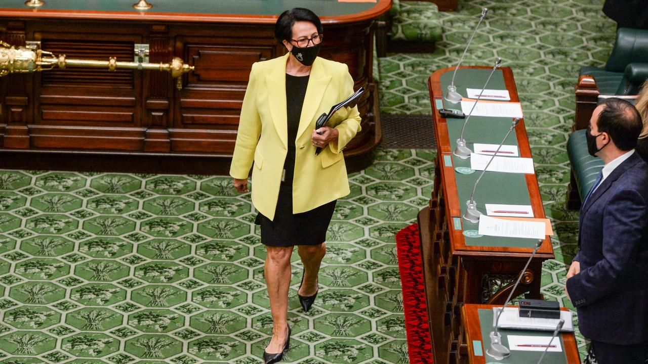 Former deputy premier Vickie Chapman enters the lower house during the opening of the 55th South Australian Parliament. Picture: Brenton Edwards