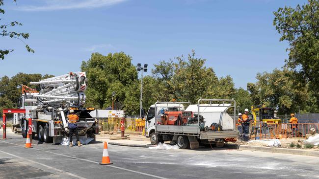 Works in Whitmore Sq. Picture: Kelly Barnes