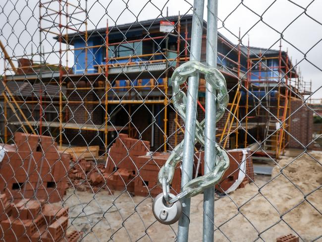 Major home builder Porter Davis has gone bust with work immediately halted on more than 1500 properties across Victoria. A house being built by the construction company Porter Davis remain unfinished at 6 Salvana Ave Mitcham Picture: Ian Currie