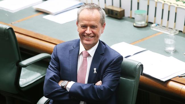 Opposition Leader Bill Shorten in Question Time in the House of Representatives Chamber, at Parliament House in Canberra. Picture: Kym Smith