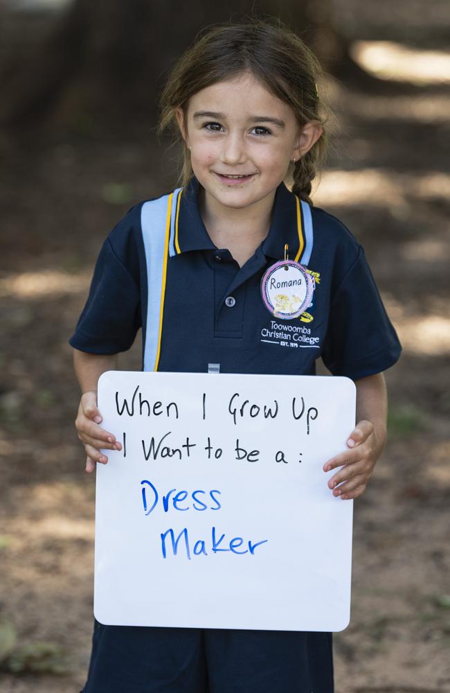 Toowoomba Christian College prep student Romana on the first day of school, Tuesday, January 28, 2025. Picture: Kevin Farmer