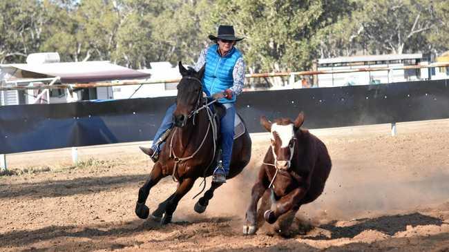 DETERMINED: Eumamurrin Campdraft 2019 ladies' draft winner Chris Hall, whose family sire produced many winners on the day. Picture: Jorja McDonnell