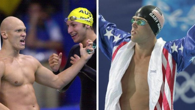 Michael Klim and Gary Hall Jr. Photos: ALLSPORT/AFP