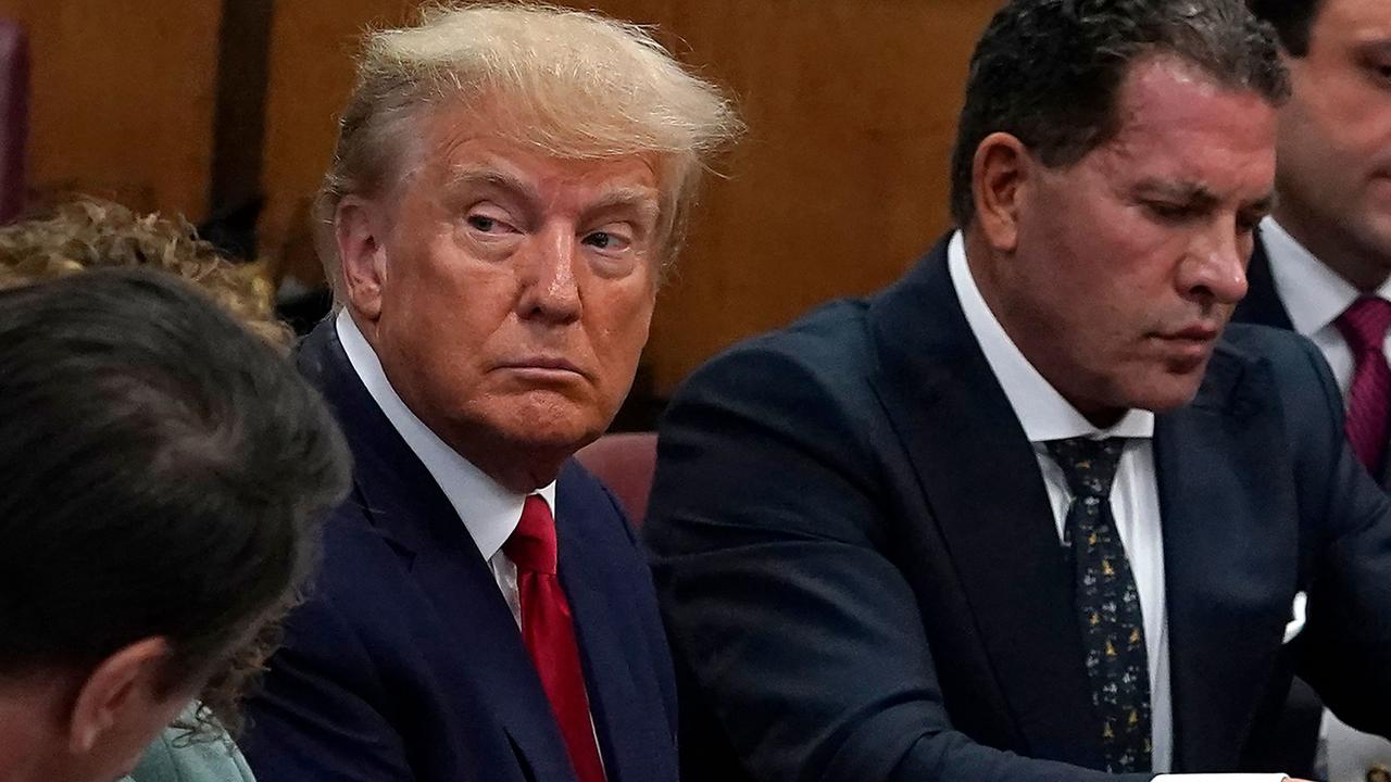 Former US president Donald Trump appears in court at the Manhattan Criminal Court in New York on April 4, 2023. Picture: Timothy A. Clary/AFP