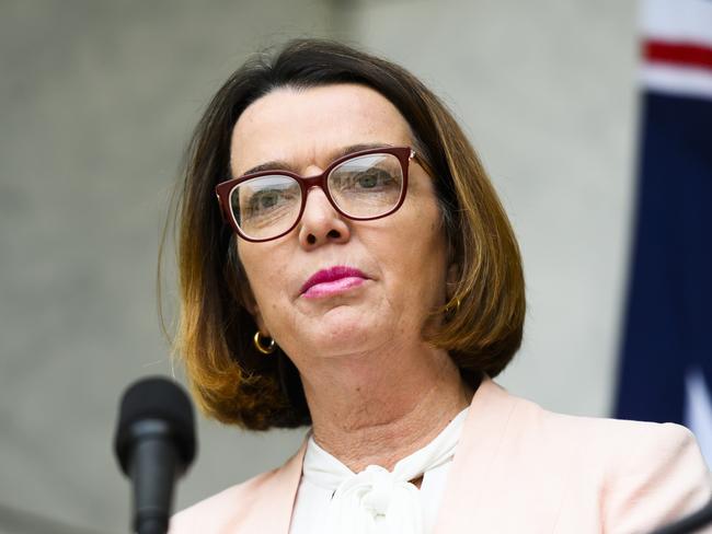 CANBERRA, AUSTRALIA - JANUARY 15:Minister for Social Services, Anne Ruston speaking alongside Prime Minister Scott Morrison, at a media conference at Parliament House on January 15, 2020 in Canberra, Australia. The government today announced an additional AU$50 million in bushire assistance funding, with AU$40 million going to charities and AU$10 million for financial counsellors to work in affected areas. (Photo by Rohan Thomson/Getty Images)