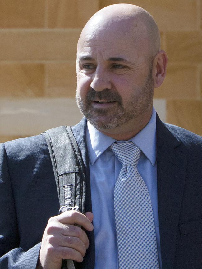 Matthew Lane leaves Adelaide Magistrates Court after an earlier appearance. Picture: NCA NewsWire/Emma Brasier