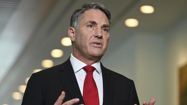 CANBERRA, Australia – NewsWire Photos – September 12, 2024: Deputy Prime Minister and Minister for Defence, Richard Marles holds a press conference at Parliament House in Canberra. Picture: NewsWire / Martin Ollman