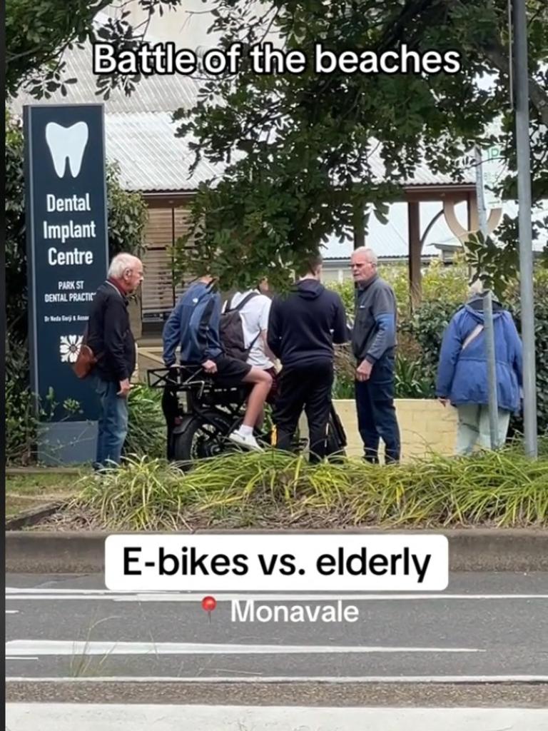 Arguments from both sides emerge in the comment section, with some supporting the elderly residents’ concerns about safety and others defending the teens’ right to ride the E-bike. Picture: TikTok/ franciscolikes2disco