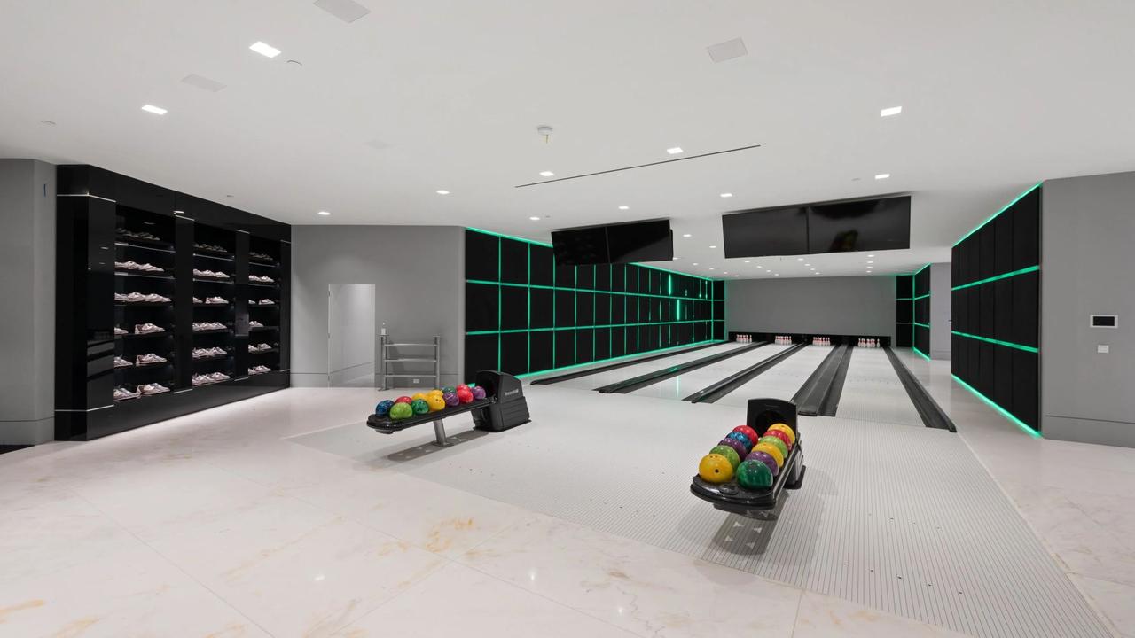 Oh and there’s also a bowling alley. Picture: Concierge Auctions