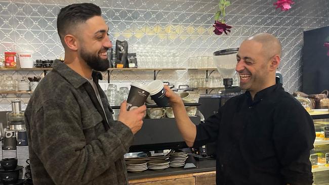 Adam Kaakati (l) owner, Nuriyah, with barista Vari Desho (r). Picture: Facebook/Nuriyah