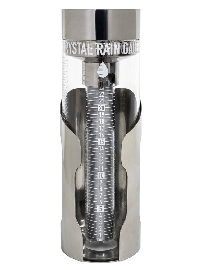 Australian designed Crystal Rain Gauge, $120.