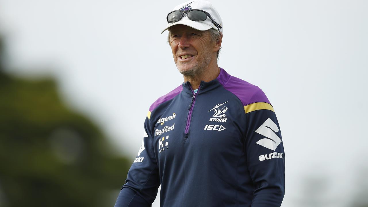 GEELONG, AUSTRALIA - JANUARY 22: Storm head coach Craig Bellamy is seen during a Melbourne Storm NRL training session at Geelong Grammar School on January 22, 2021 in Geelong, Australia. (Photo by Daniel Pockett/Getty Images)