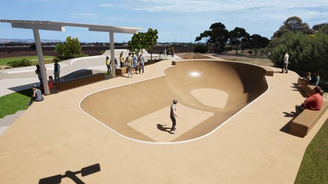 The new $1.3m Aldinga skatepark would be capable of hosting events and competitions. Picture: Supplied