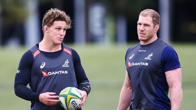 Hooper (L) and David Pocock formed a formidable force for the Wallabies. Picture: Getty