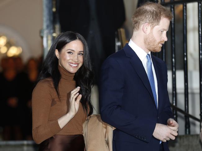 Prince Harry and Meghan are waving goodbye to royal duties. Picture: AP