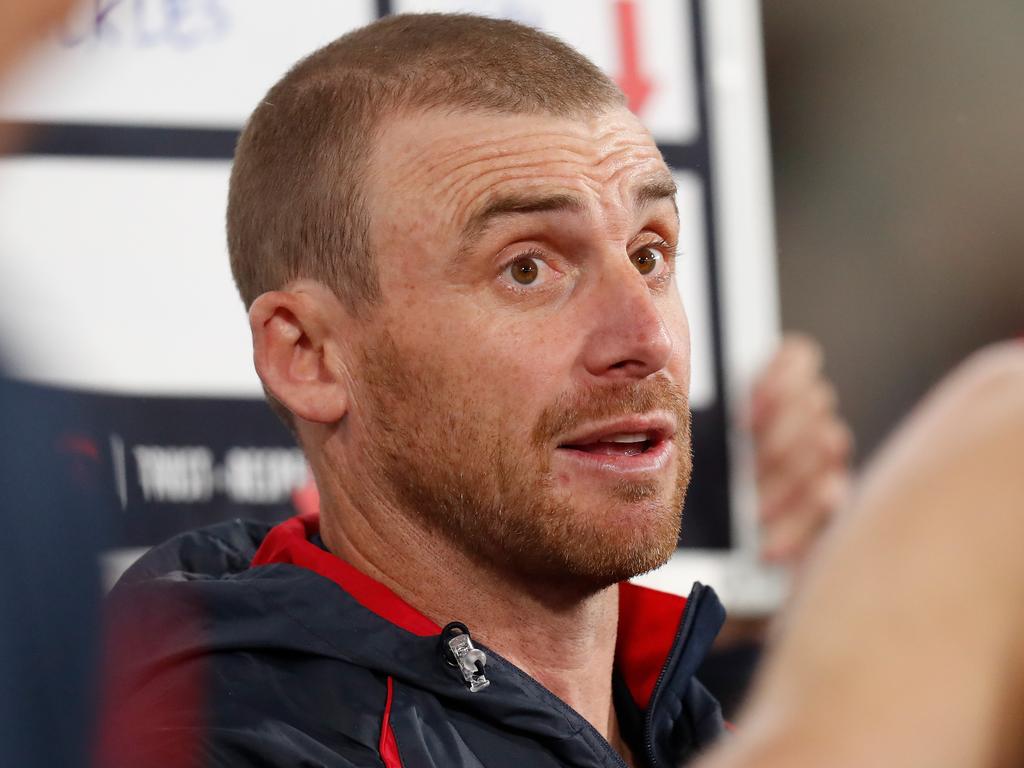 Goodwin replaced Paul Roos as the Demons’ coach in 2017. (Photo by Michael Willson/AFL Photos via Getty Images)