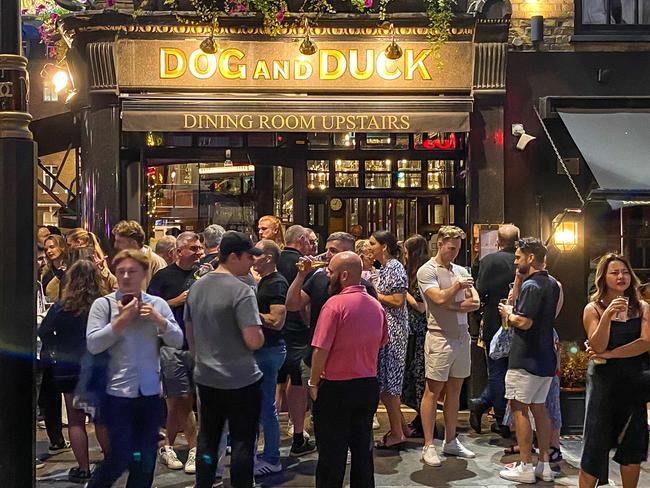 London, UK - August 25, 2022: Shakespeare's Head pub in Carnaby Street neighbourhood, which was famous in the 1960s for its independent fashion shops.