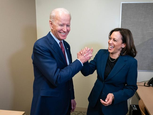 Joe Biden with running mate Kamala Harris. Picture: Supplied