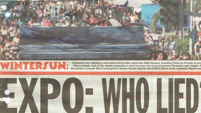 Gold Coast History: Gold Coast Bulletin 1998, June 8. Front page. Wintersun