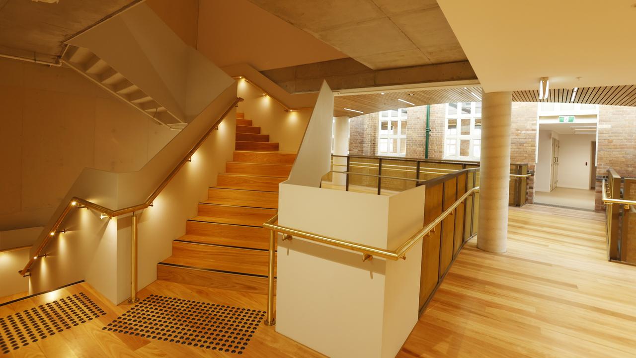 Architectural features inside the new Queensland Ballet HQ at West End. Picture Lachie Millard