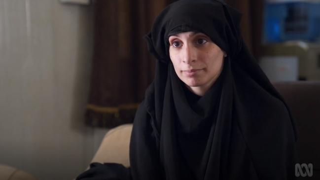 Mariam Dabboussy in the administration building of the al-Hawl camp. Picture: ABC