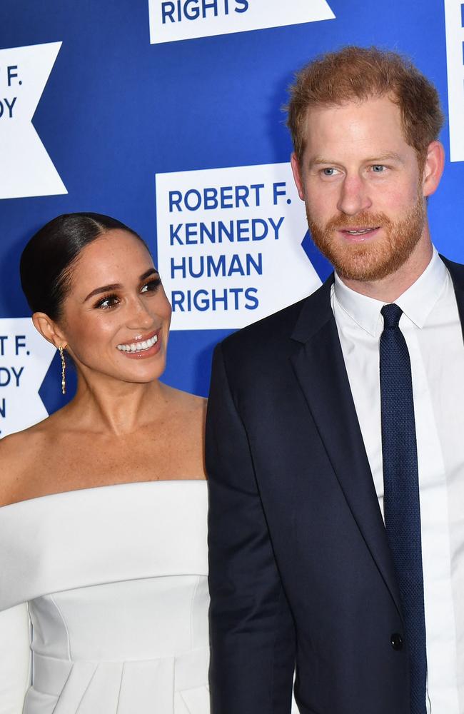 The former actress beamed as she stood by her husband, Prince Harry. Picture: Angela Weiss/AFP